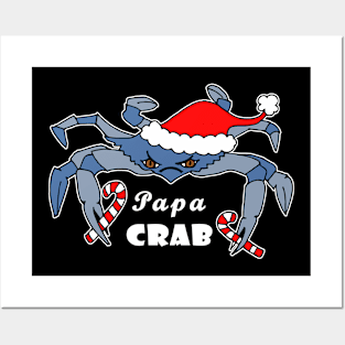 Christmas Papa Crab Blue Crab Matching Family Holiday Pajama Posters and Art